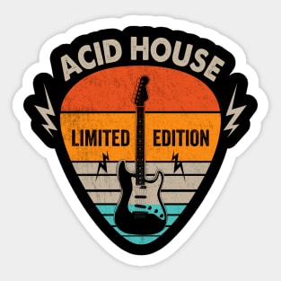 Vintage Acid House Name Guitar Pick Limited Edition Birthday Sticker